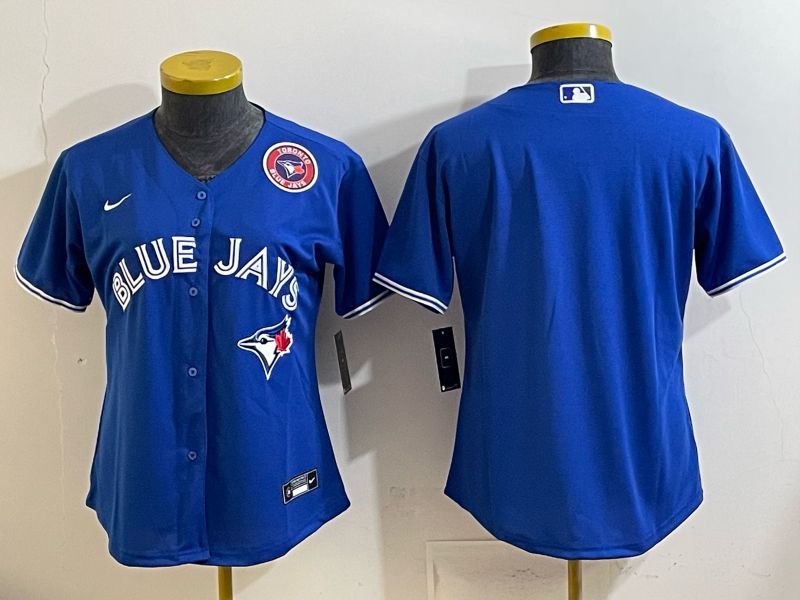 Women 2025 Toronto Blue Jays Blank Blue Game Nike MLB Jersey style 05->women mlb jersey->Women Jersey